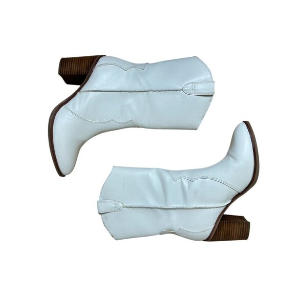 MIA Block Heel White Cowboy Western Boot Size 8.5 - Picture 1 of 10